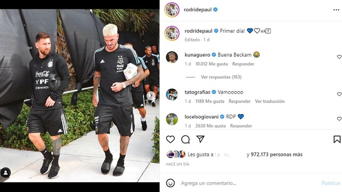 Con este posteo desde su redes sociales, Rodrigo de Paul mostró su nuevo look platinado de cara al Mundial de Qatar 2022. 