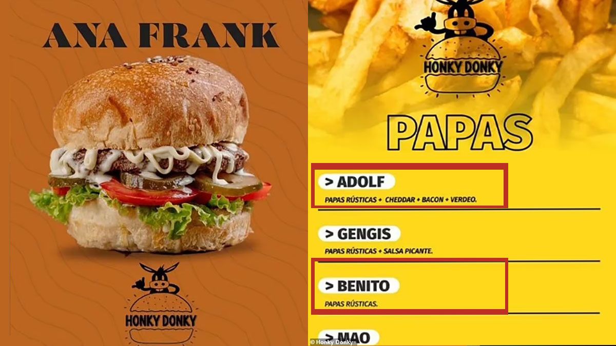 El polémico menú que combinaba a Ana Frank con Adolf Hitler. (Foto: NYPOST)