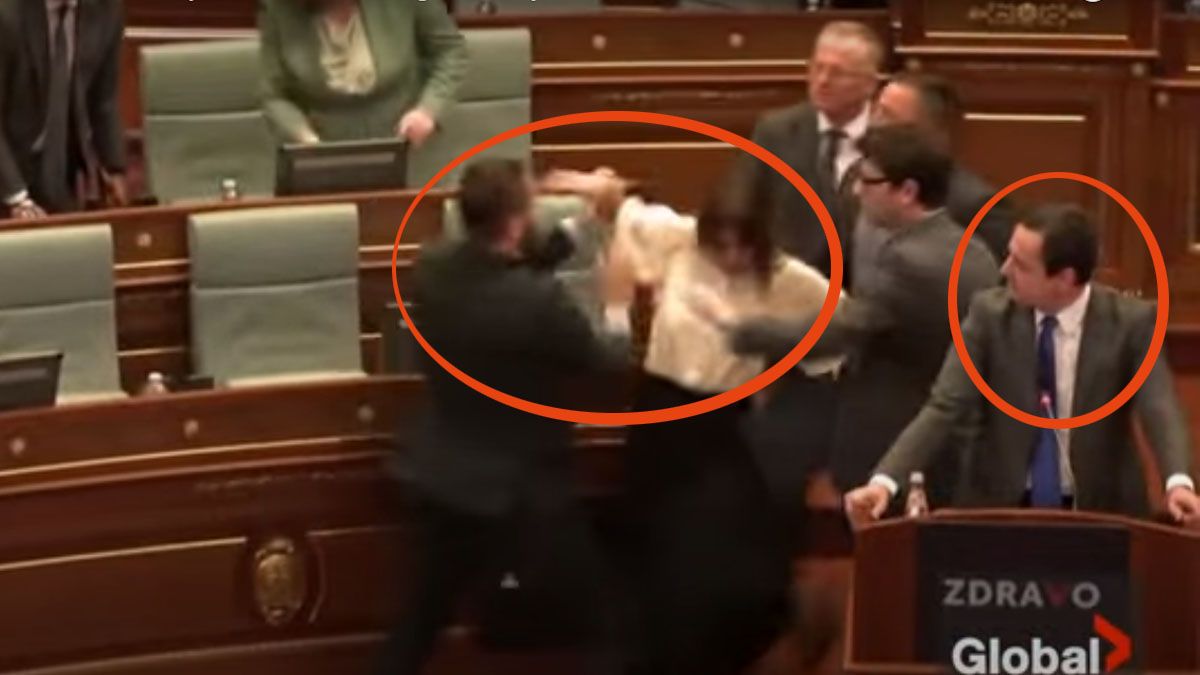 El diputado agresor equivoc&oacute; el concepto de "igualdad de g&eacute;nero". Agredi&oacute; y empuj&oacute; a una diputada que quiso recuperar la calma. (Foto: Captura de TV)
