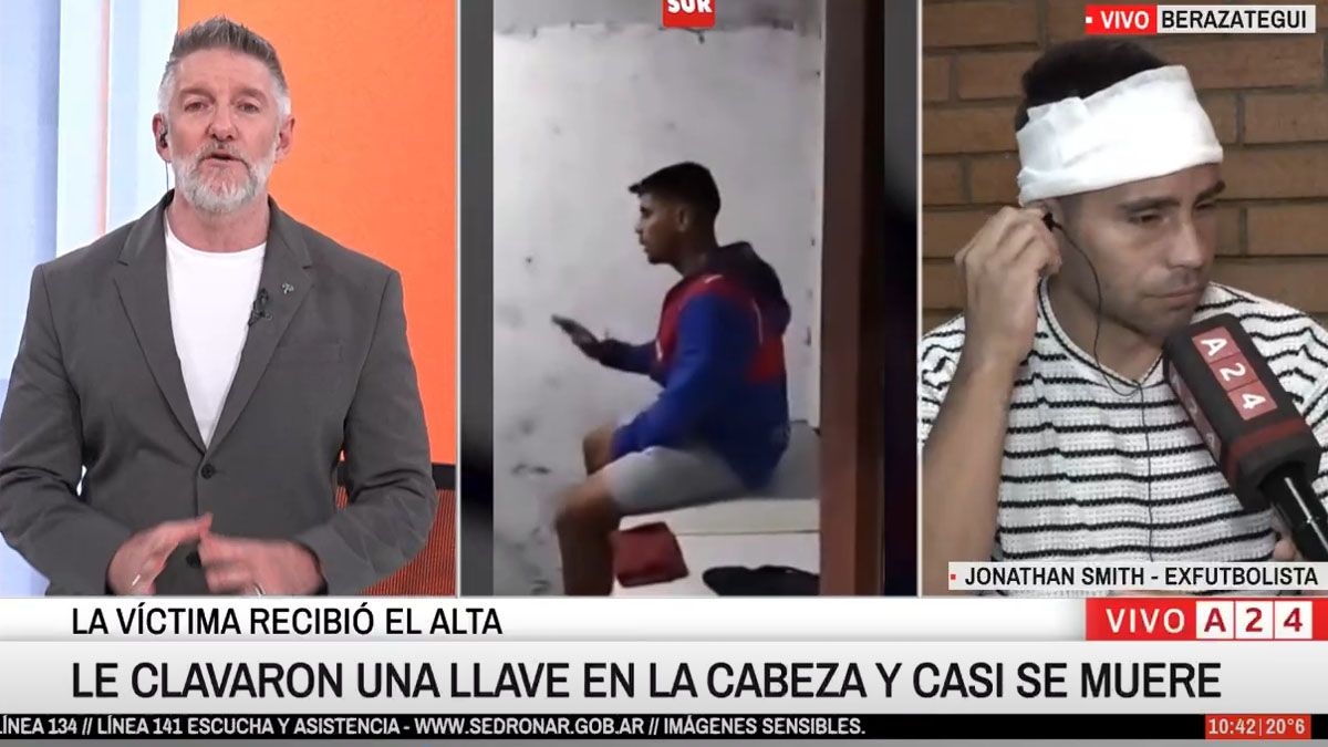 El fuerte testimonio del entrenador al que le clavaron una llave en el cráneo. (Foto: captura A24)