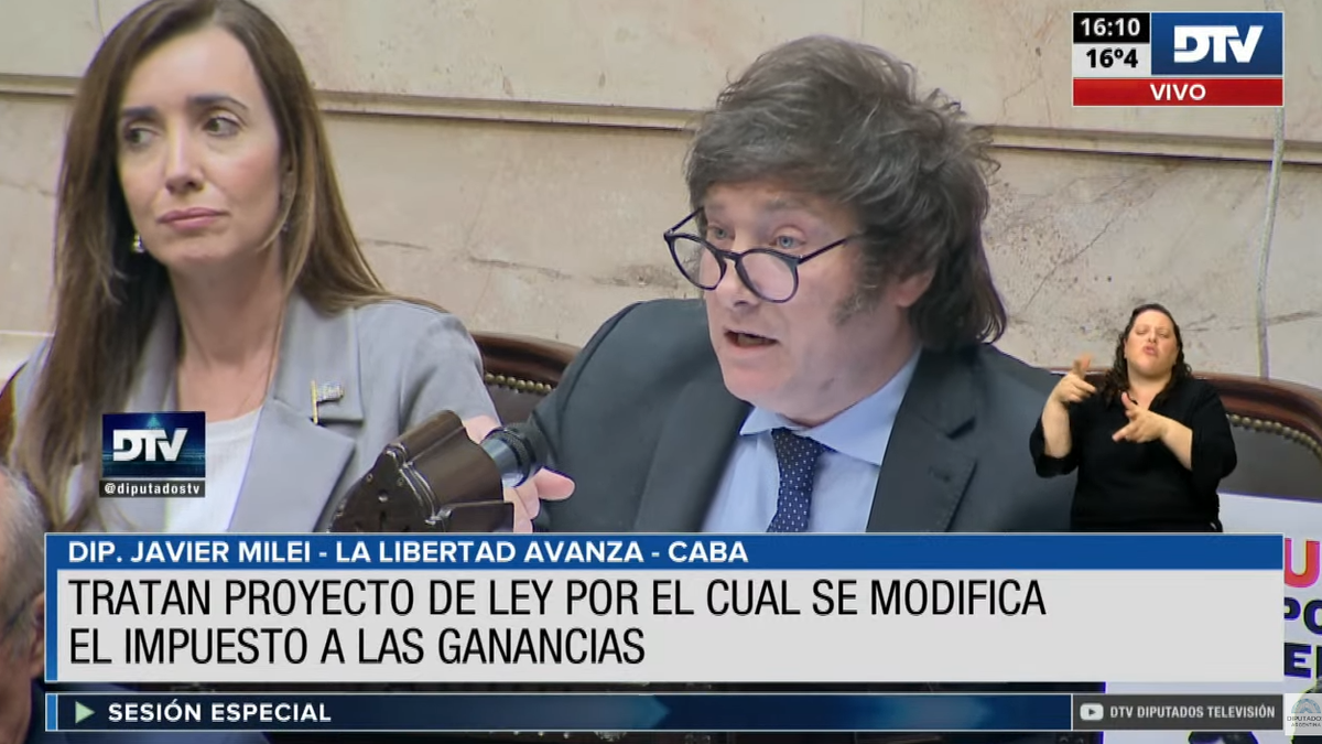 Javier Milei apoyó la reforma de Ganancias: Es más libertad y devolverle los derechos a la ciudadanía. (Captura)