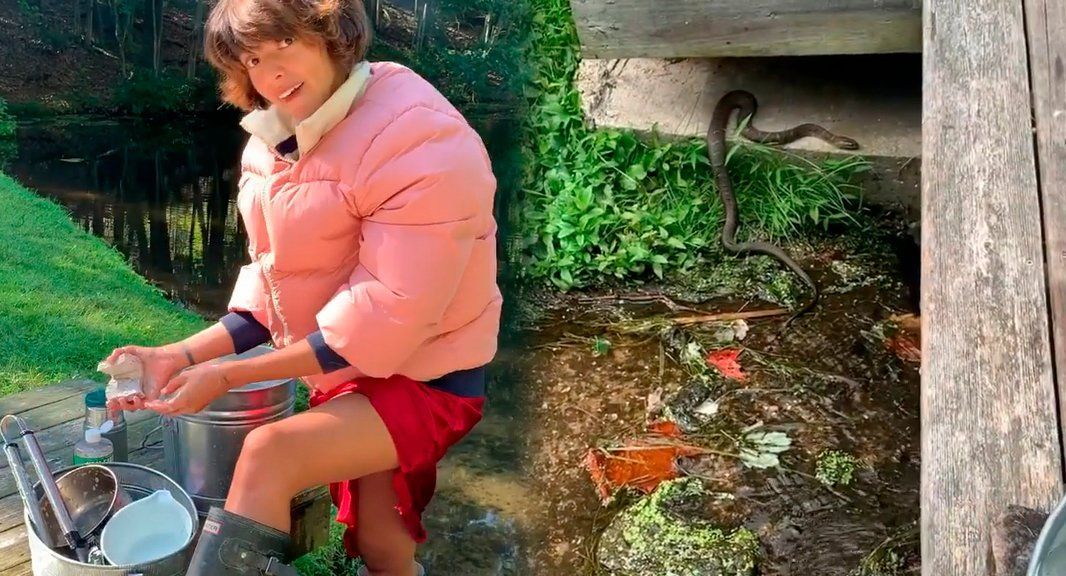 Calu Rivero, sorprendida por una víbora mientras lavaba los platos en un estanque