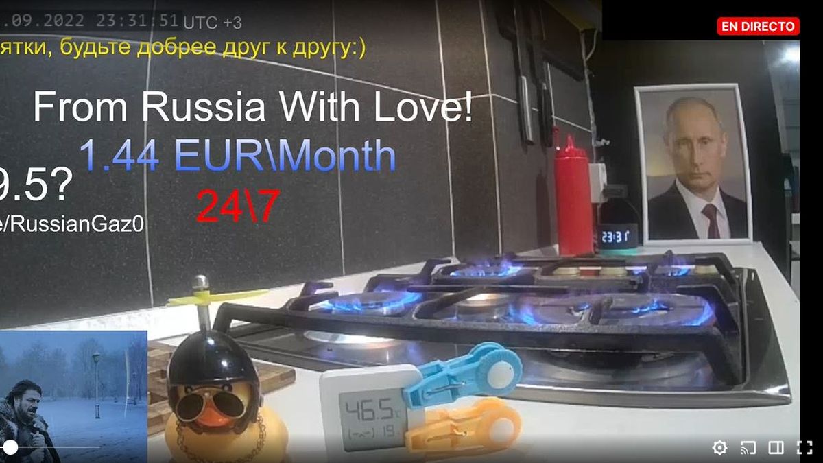 Un ruso se burla de Europa: transmite las 24 horas en Twitch con las hornallas de la cocina prendidas