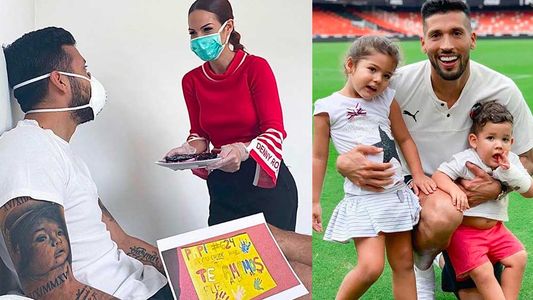 Ezequiel Garay festejó el día del padre lejos de sus hijas y con un reencuentro con su esposa
