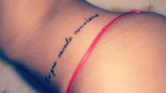 Sexy tattoo de Tamara Alves en la cintura y foto mañanera