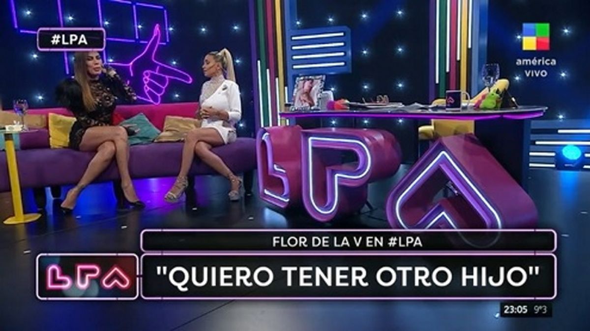 Flor de la V reveló en LPA, el programa de Florencia Peña en las noches de América TV, que tiene ganas de tener otro hijo. 
