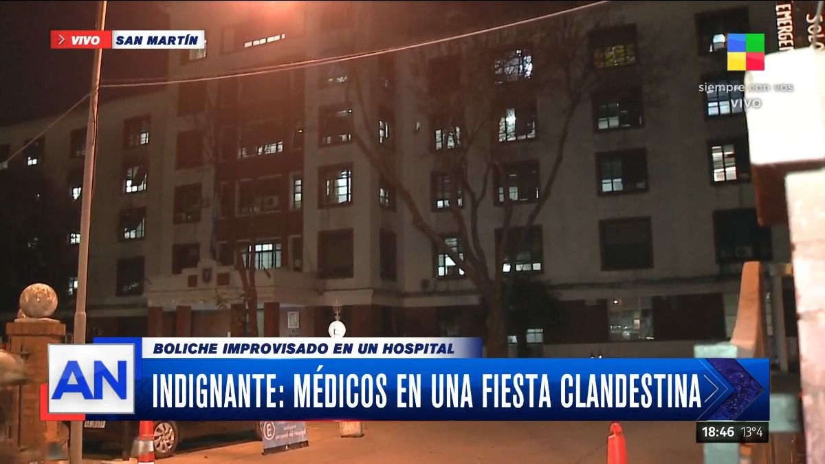San Martín: suspendieron a 15 médicos por hacer una fiesta clandestina en un hospital.
