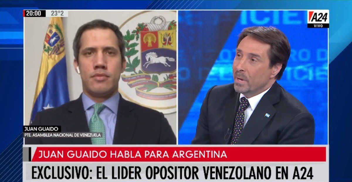 Exclusivo de A24: Juan Guaidó aseguró que Maduro se mantiene en el poder a sangre y fuego