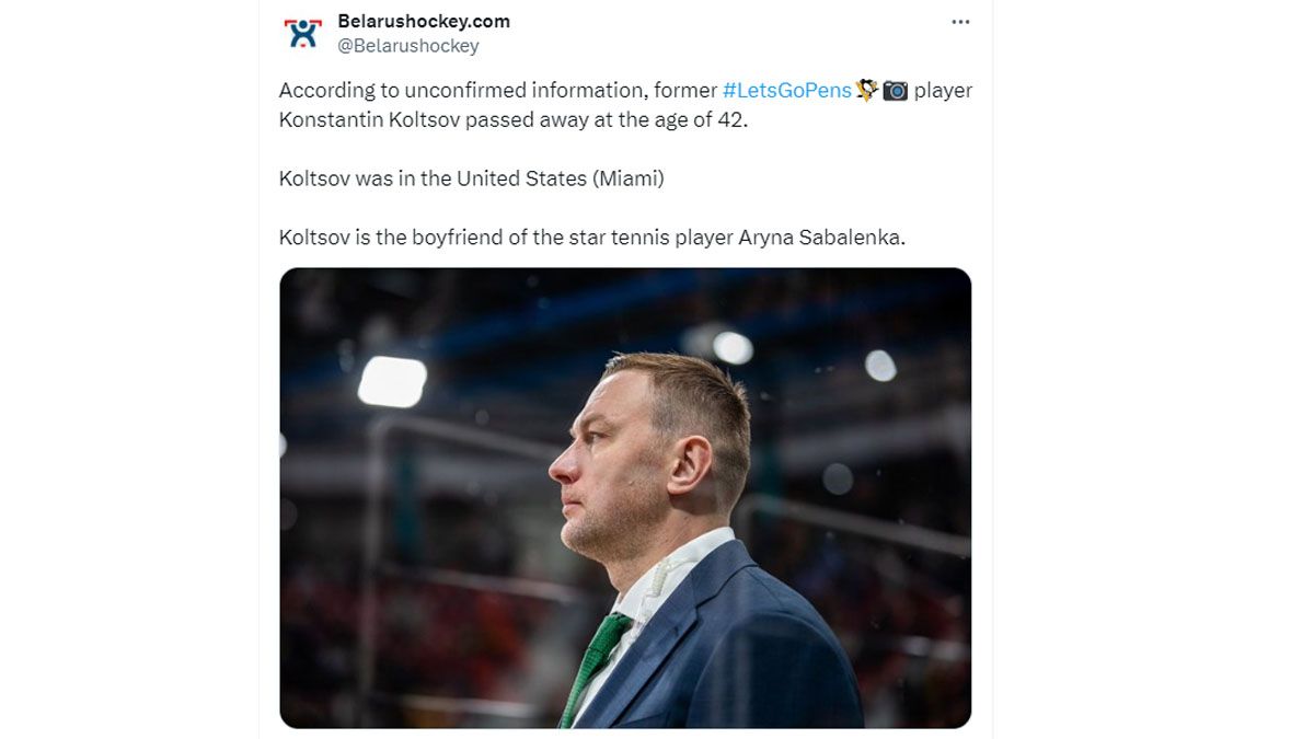 Kolstov era segundo entrenador de un equipo de hockey sobre hielo en Bielorrusia (Foto: cuenta de X de la federación bielorrusa).