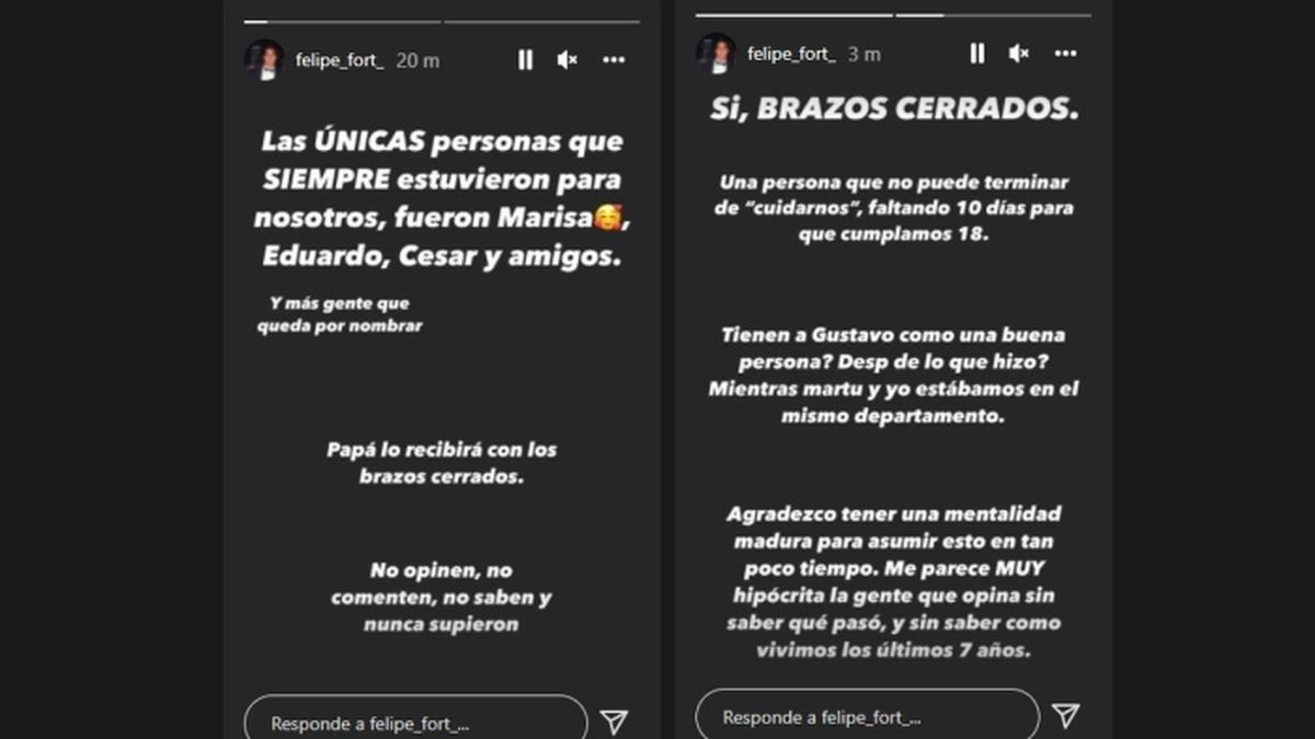 Las declaraciones de Felipe Fort sobre la muerte de Gustavo Mart&iacute;nez, que luego borr&oacute;.&nbsp;