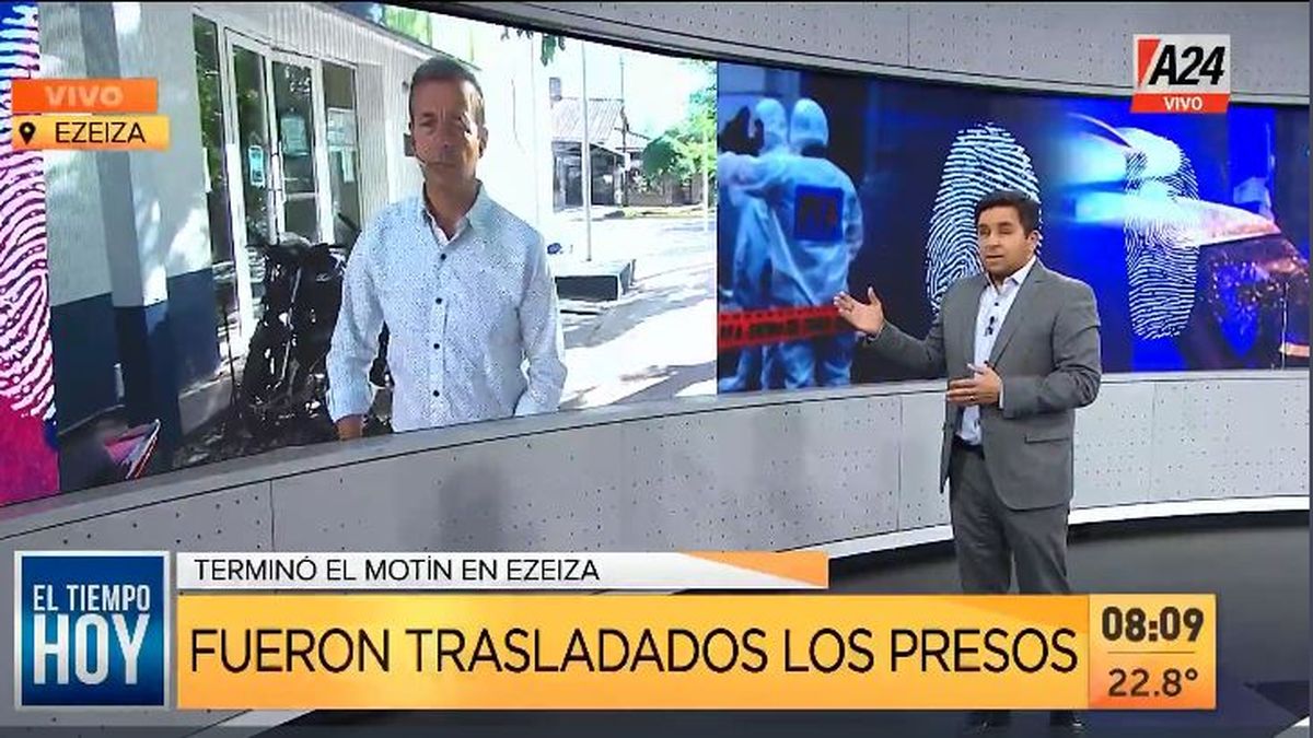 Así terminó el motín en una comisaría en Ezeiza. (Captura de Tv)