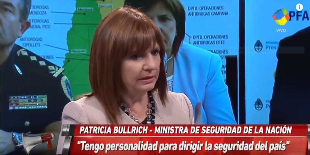 Bullrich: Estamos cada día mejor en seguridad