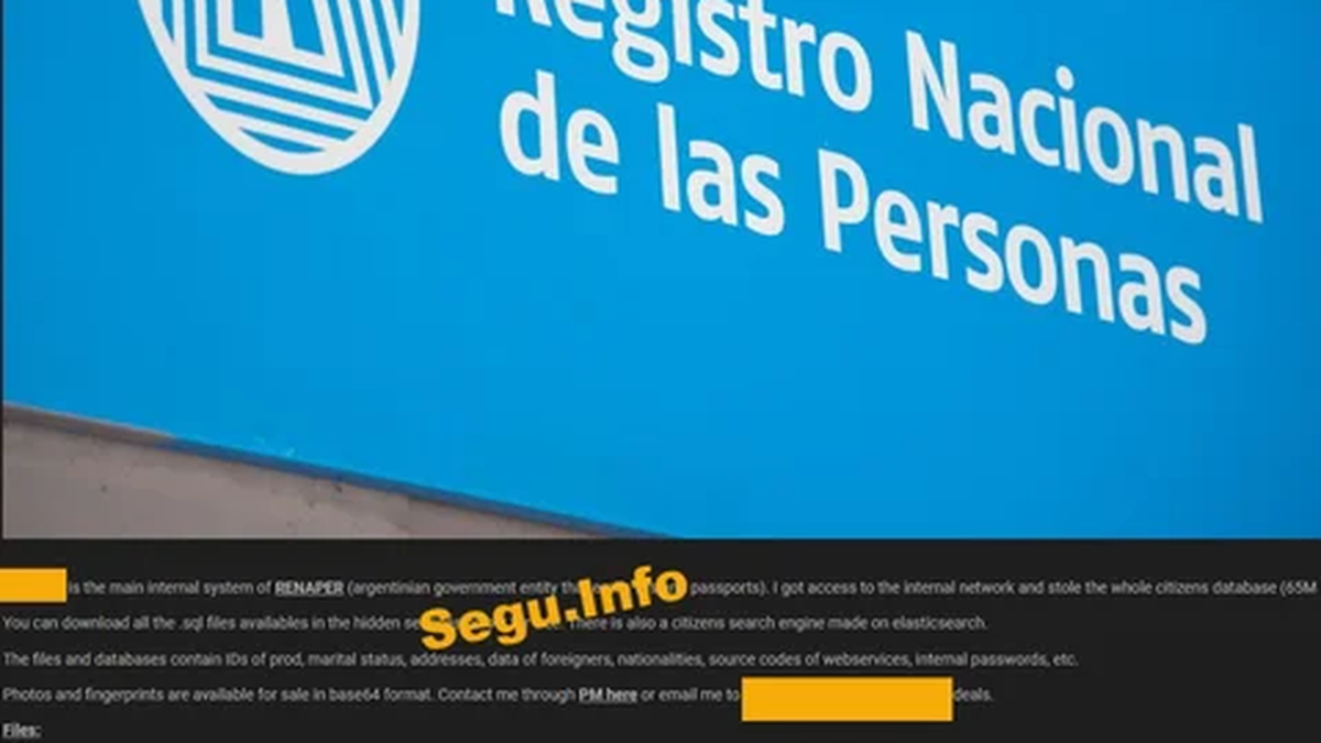 La información de unos 65 millones de ciudadanos fue hackeada de la base de datos del Renaper. (Foto: NA)&nbsp;