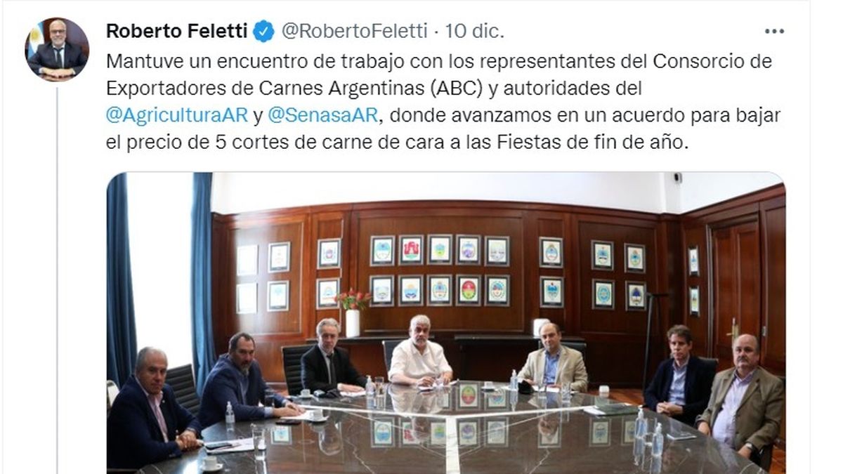Feletti negocia que pasará con los precios congelados después del 8 de enero