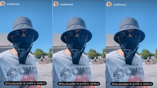 El Pollo Álvarez improvisó un barbijo casero.... ¡con una tanga!