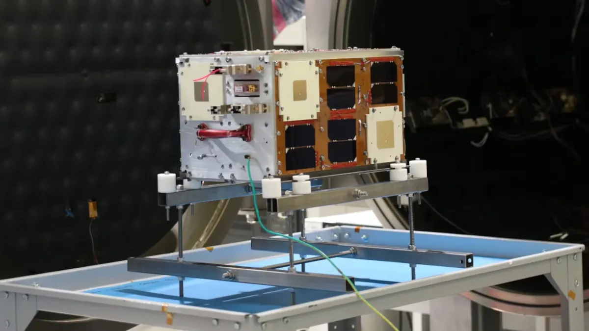 Así es ATENEA, el satélite argentino que viaja en la misión a la Luna de la NASA. (Foto: CONAE)