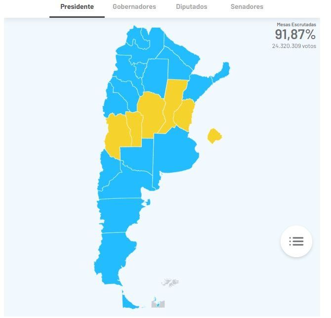 Así queda el mapa del país: cómo votó cada provincia a presidente, diputados y senadores