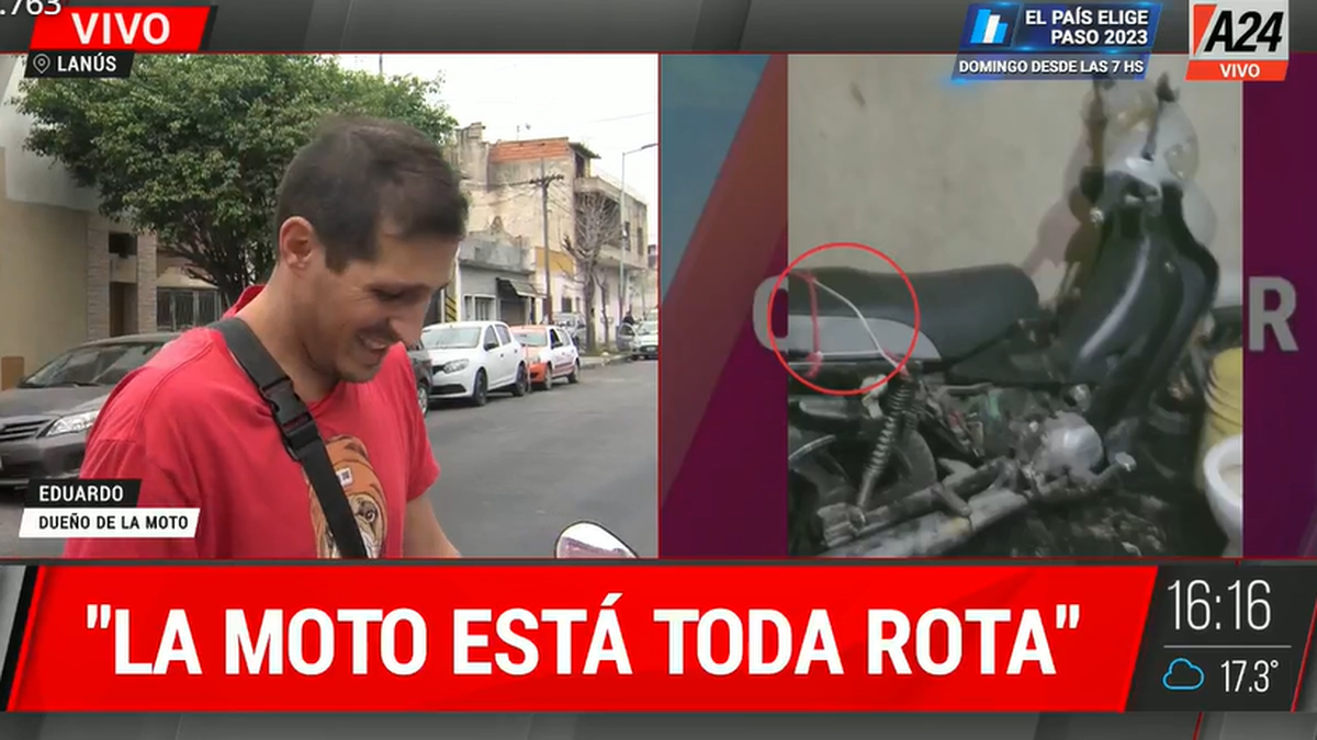 Apareció el dueño de la moto que utilizaron los delincuentes para matar a Morena. (Foto: captura A24)