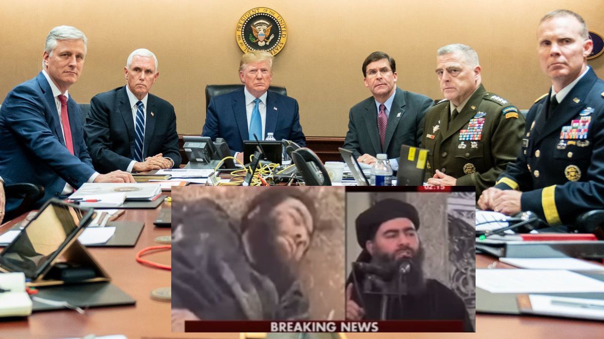 Donald Trump era presidente de EE.UU. cuando anunció la muerte del jefe de ISIS, Al Baghdadi.( Foto: A24.com)  