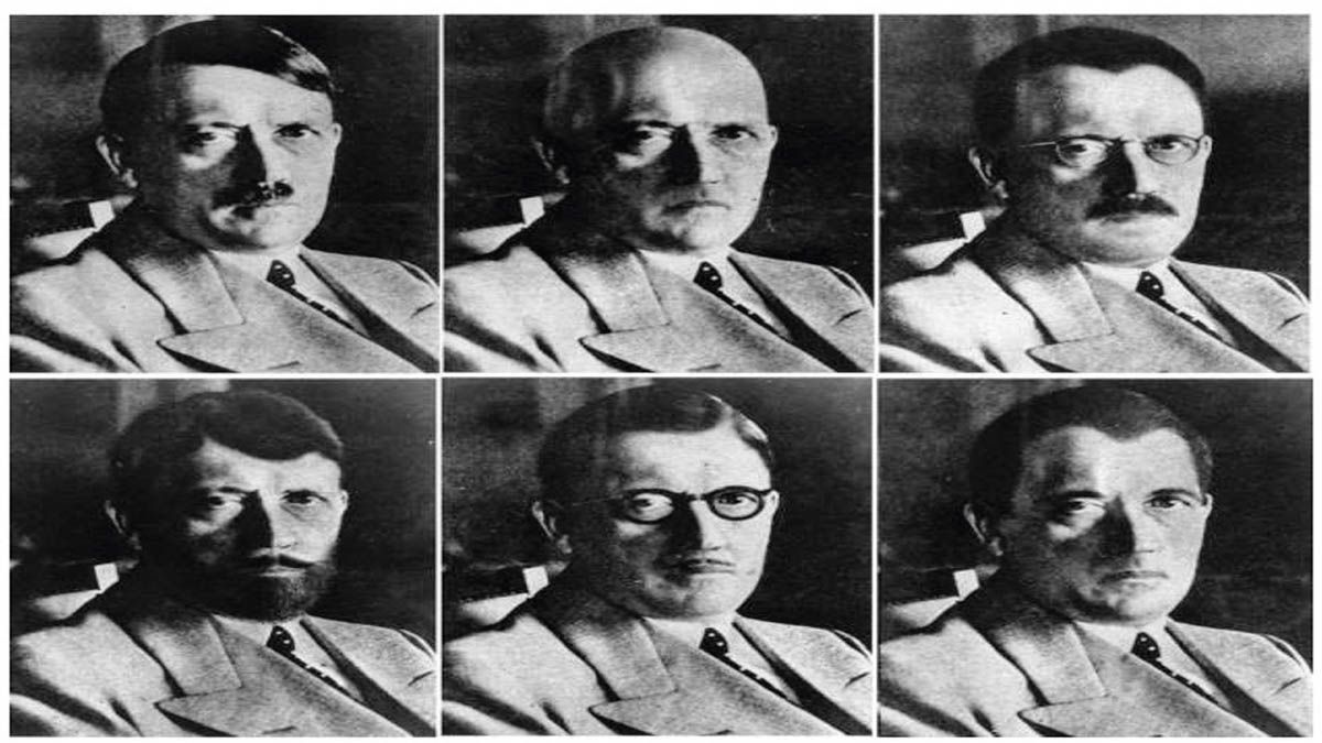 Especulaciones sobre como pudo haber sido el rostro de Adolf Hitler, en su vida escondido en la Argentina (Foto: Libro de Richard Evans, 