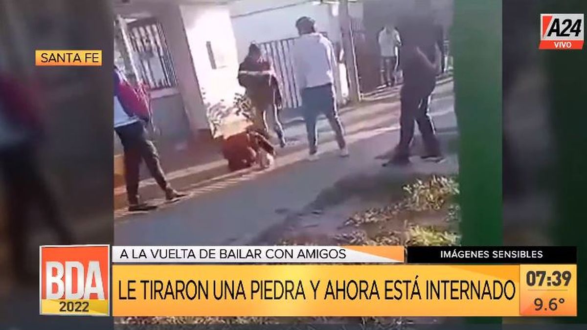 Santa Fe: brutal ataque con una piedra a un joven y está grave. (Captura de Tv)
