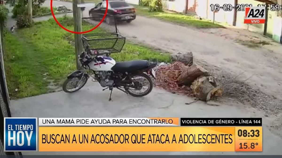 José C. Paz: intensa búsqueda de un acosador callejero. (Captura de Tv)