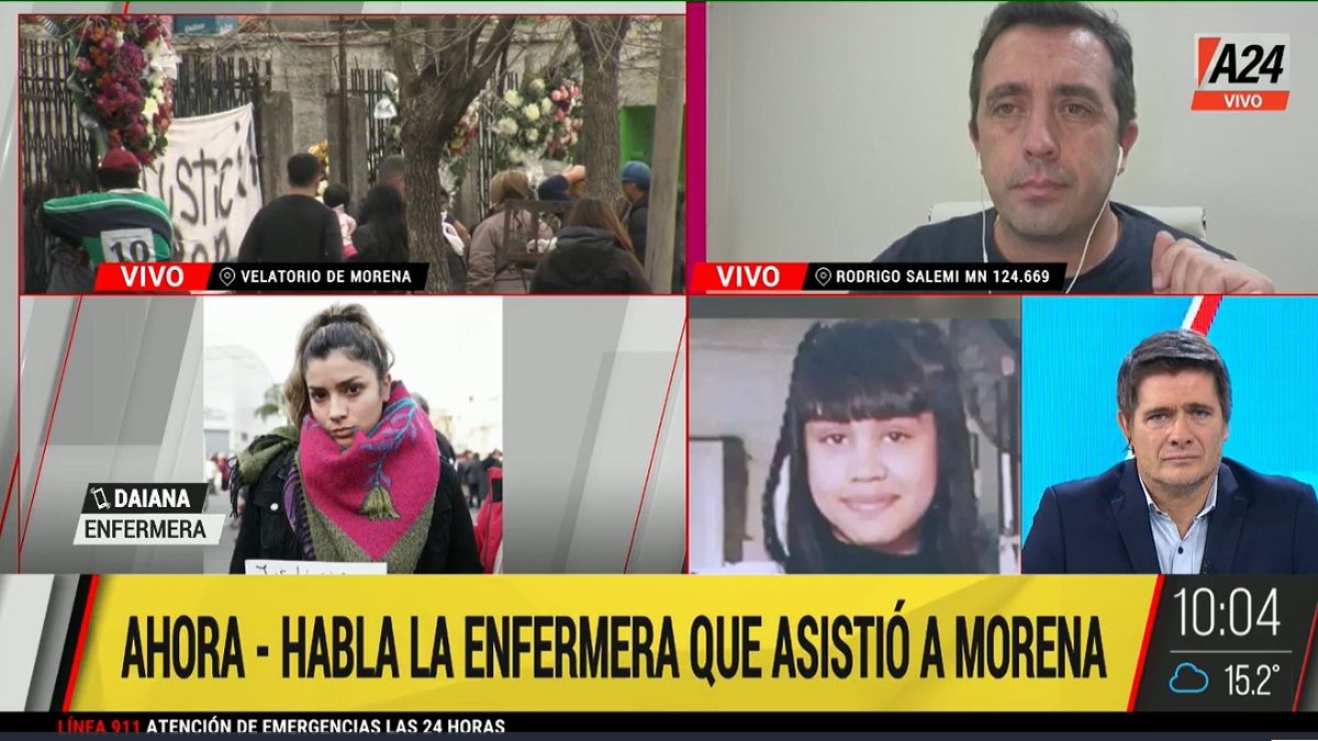 Conmoción en Lanús. Habló la enfermera que intentó reanimar a Morena. Foto: captura de Tv.&nbsp;