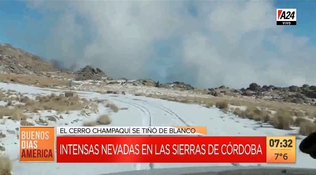 Llegó el invierno con intensas nevadas en Córdoba y San Luis