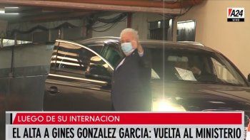 Ginés González García recibió el alta médica tras su internación y retoma sus actividades laborales