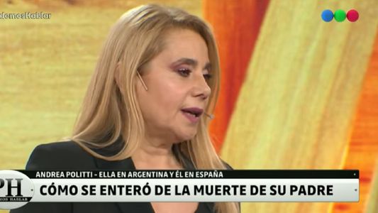 Andrea Politti conmovida al hablar de la triste muerte de su papá