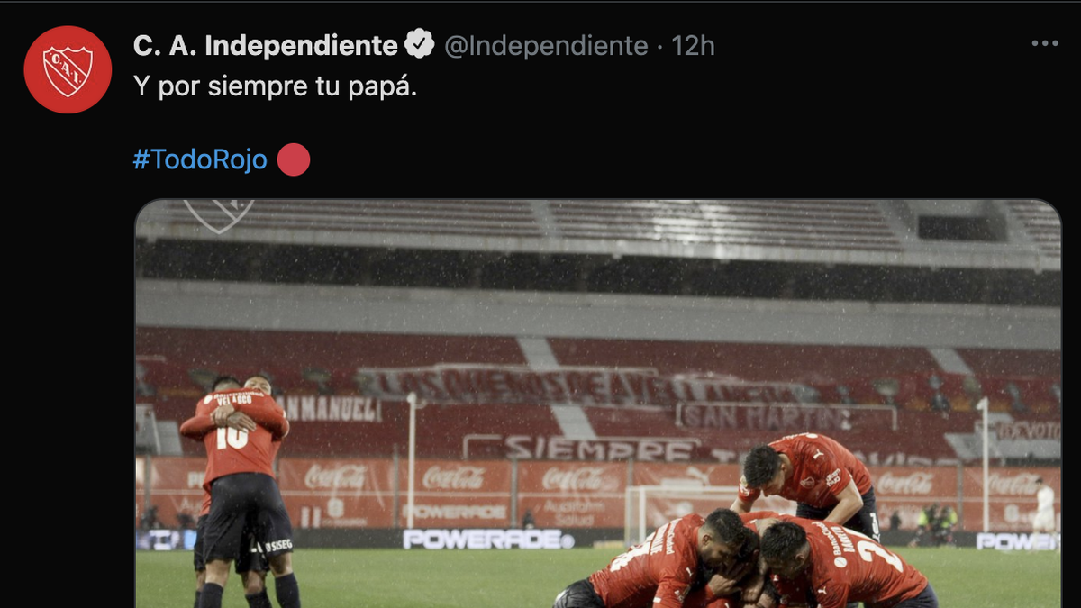 Las redes sociales de Independiente chicanearon a Racing.&nbsp;