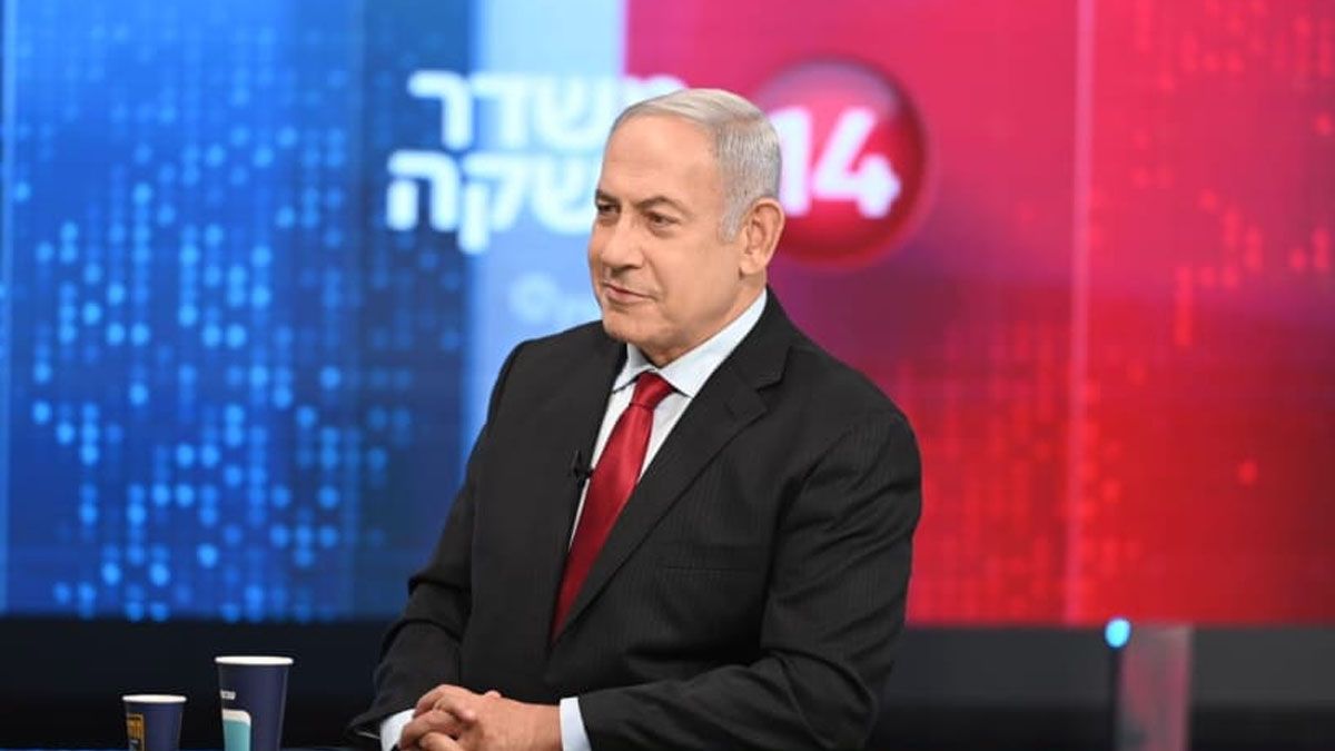 Netanyahu en el canal 14 de la TV israel&iacute;: Luego de Hamas, el pr&oacute;ximo objetivo ser&aacute; Hezbollah. (Foto: Captura de TV)