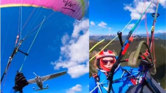 Video: el impactante momento en que una avioneta chocó a una paracaidista en pleno vuelo