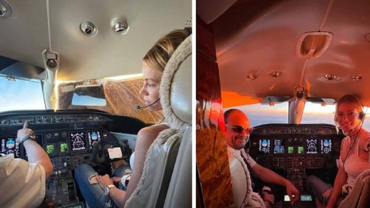 Nicole Neumann venció el miedo a volar y fue copilota