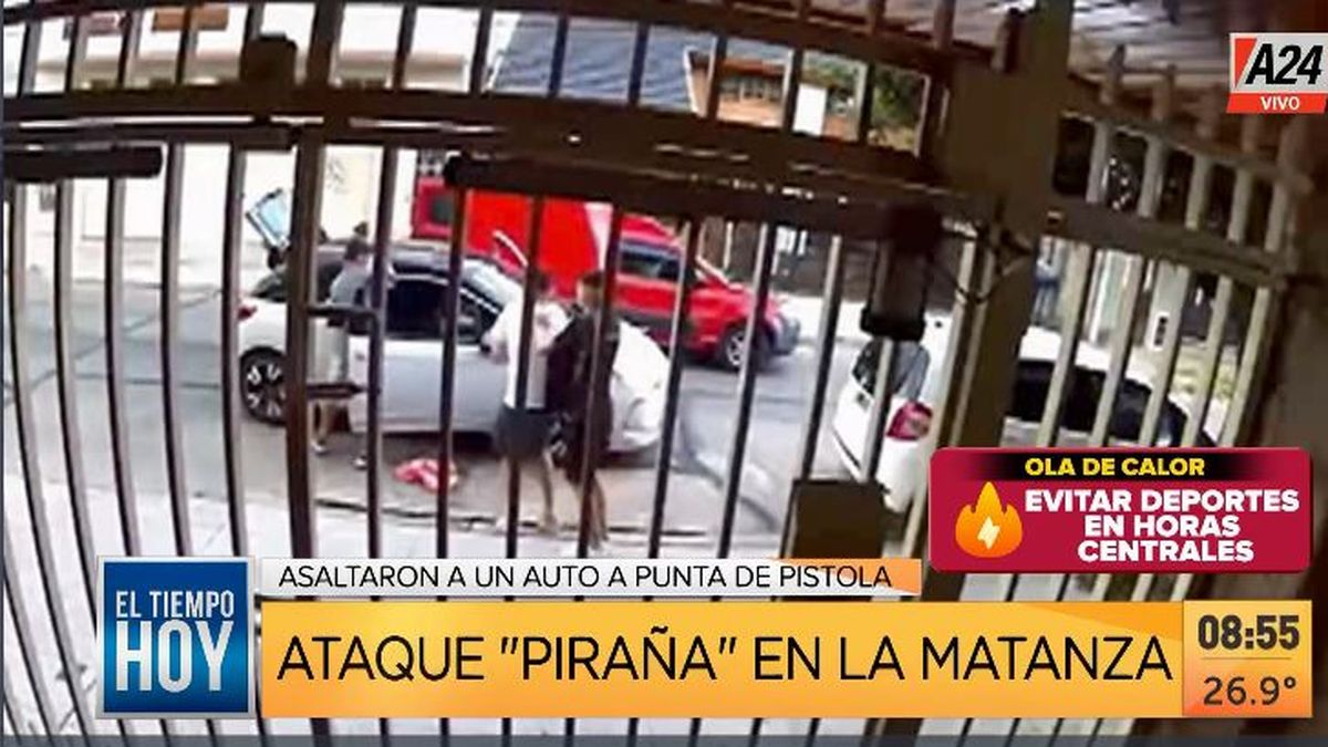 Lomas del Mirador: violento ataque piraña a un conductor. (Captura de Tv)