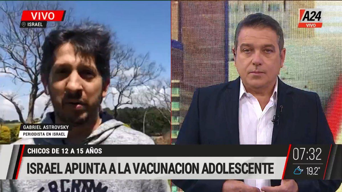 Israel comienza a vacunar a adolescentes en el mes de mayo (Foto: captura de TV).