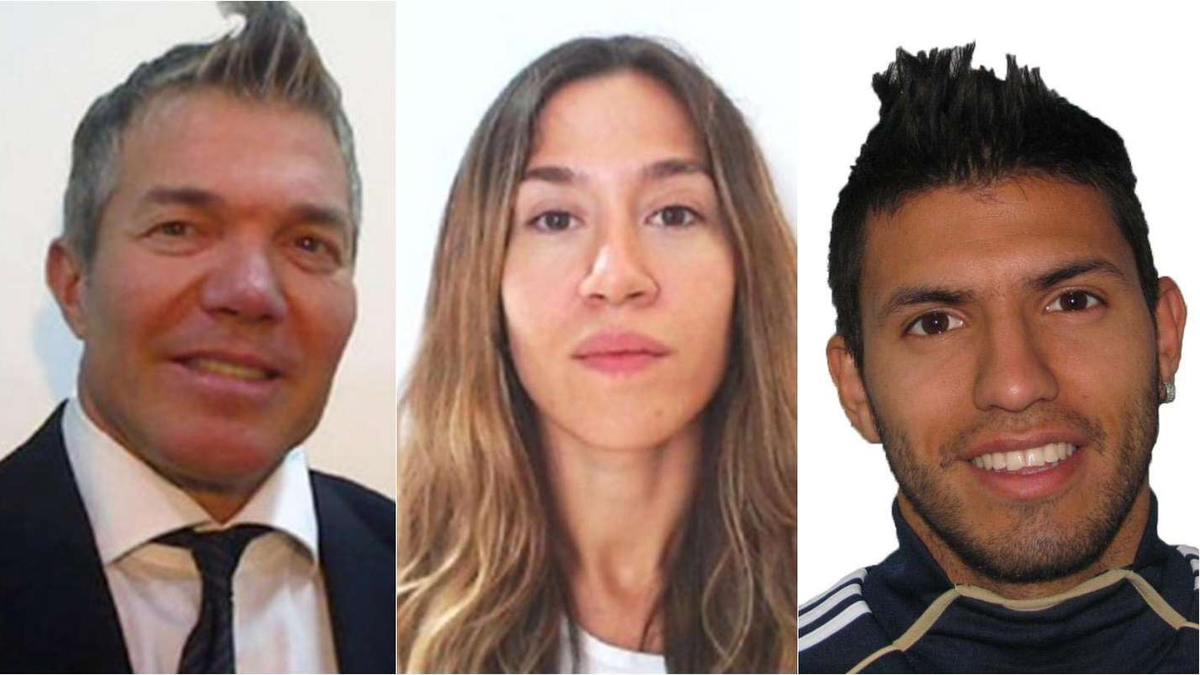 Fernando Burlando, Jimena Barón y Kun Agüero.