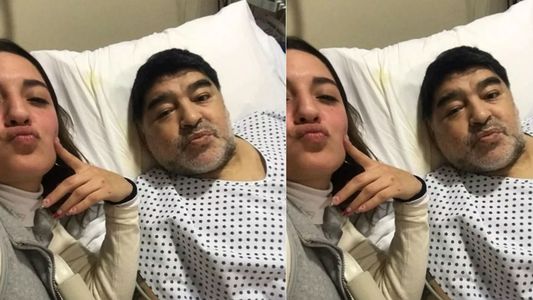 Jana Maradona visitó a Diego en la clínica: Cuidando a papi