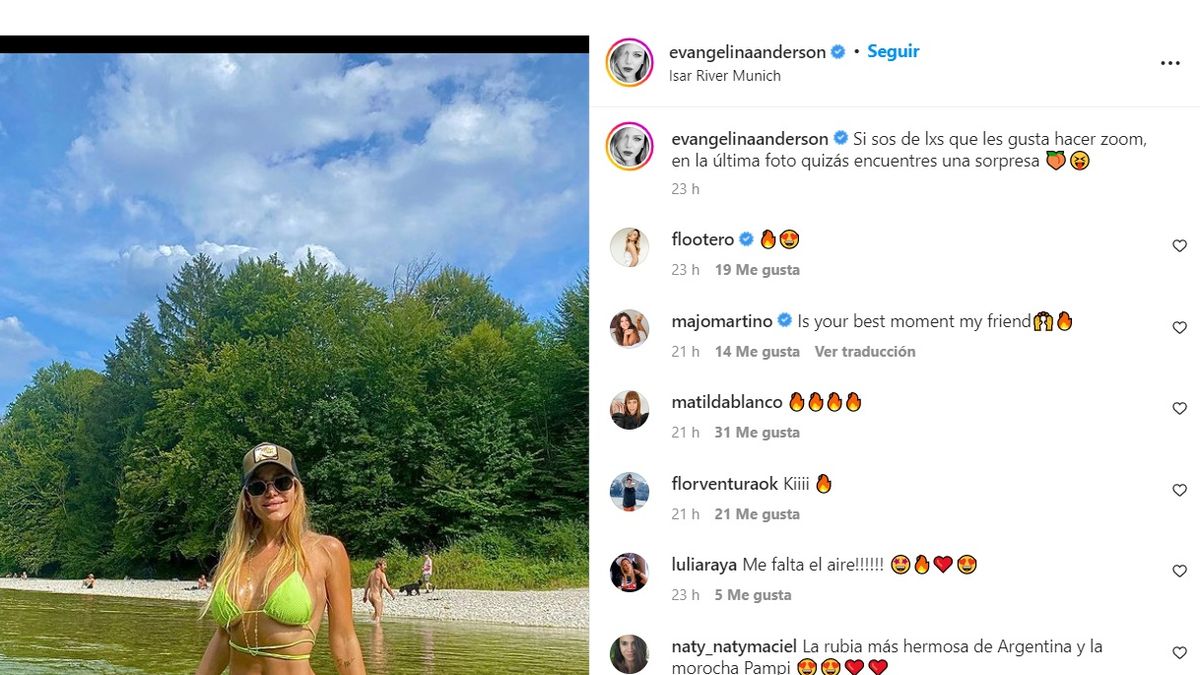 Evangelina Anderson se animó al topless en Munich: la sorpresa al final en  la secuencia de fotos