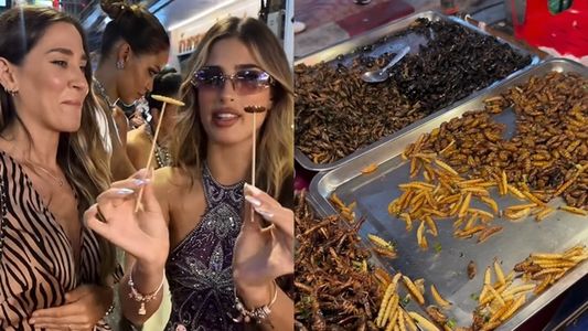 El impresionante video de Jimena Barón y Julieta Poggio comiendo gusanos y escorpiones en Tailandia