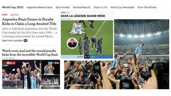 ¡Argentina tricampeón! Las tapas de los principales diarios del mundo reflejaron la alegría albiceleste