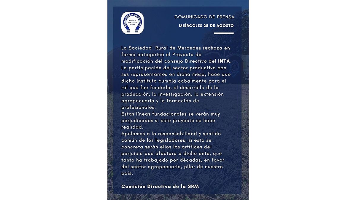 El rechazo al proyecto del Frente de Todos sobre el INTA despertó la bronca en el agro. 