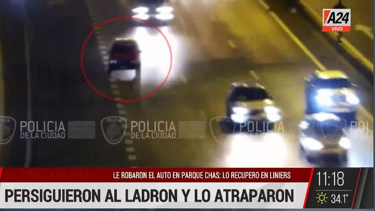 Persecución de película desde Parque Chas hasta Liniers. (Captura de Tv)