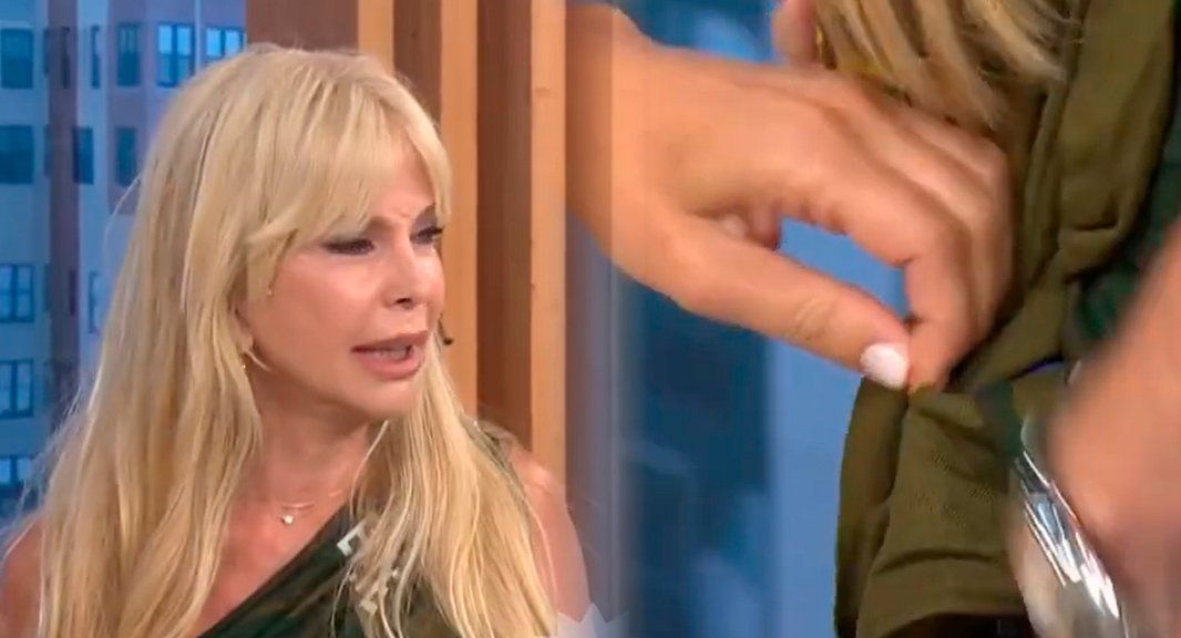 El detalle fashion de Graciela Alfano: se ató un pañuelo con un cintillo de pan lactal
