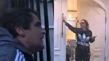 Violenta discusión de la esposa de Lotocki con un hombre que tiraba piedras a su casa