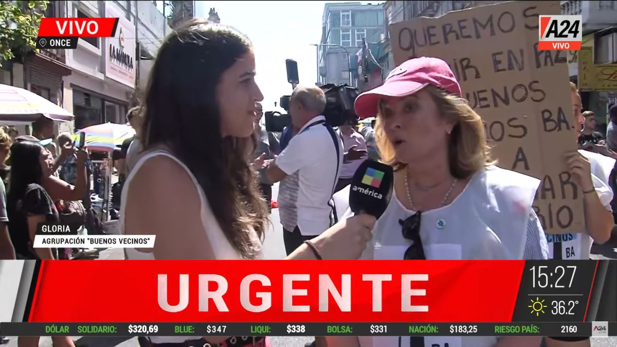 A24 dialogó con los vecinos que piden una solución para el conflicto con los manteros (Foto: Captura).