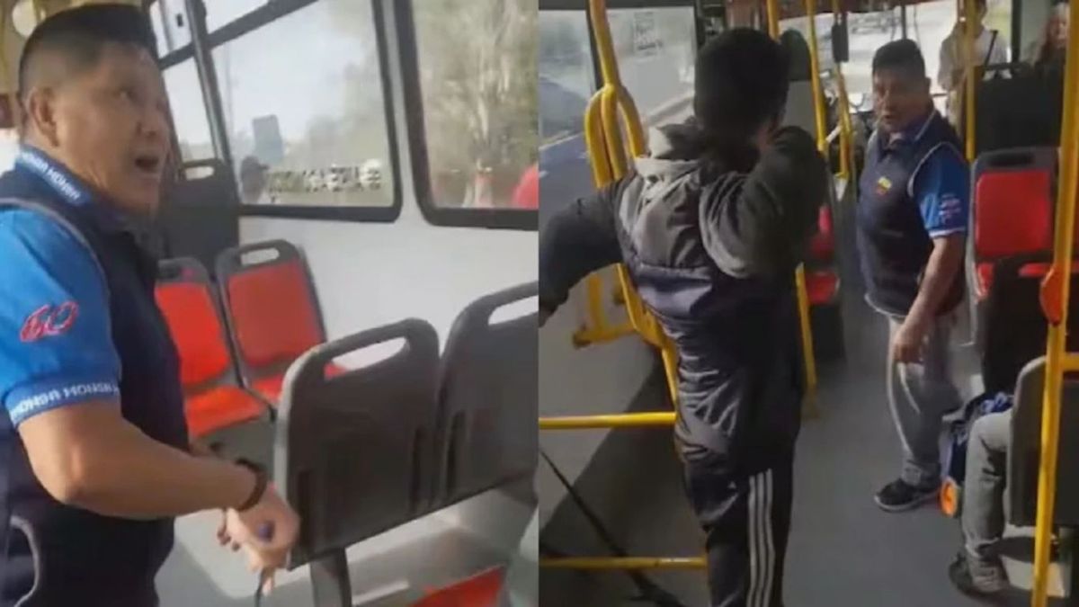Un colectivero de la línea 60 sacó un cuchillo y atacó a puntazos a un pasajero. (Foto: captura de video)