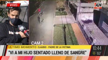 Habló en A24, Claudio, el padre del joven baleado por motochorros en Glew. (Captura de Tv) Habló en A24, Claudio, el padre del joven baleado por motochorros en Glew. (Captura de Tv)