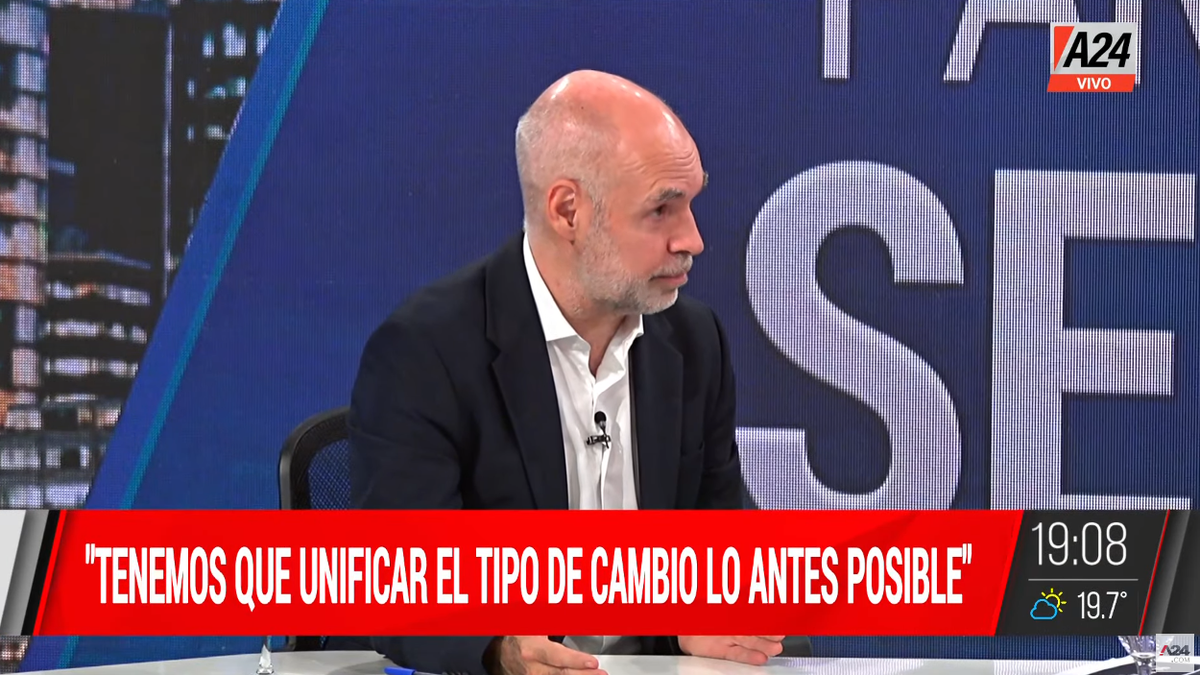 Horacio Rodríguez Larreta: Tenemos que levantar el cepo pero no podemos hacerlo de golpe. (Captura)