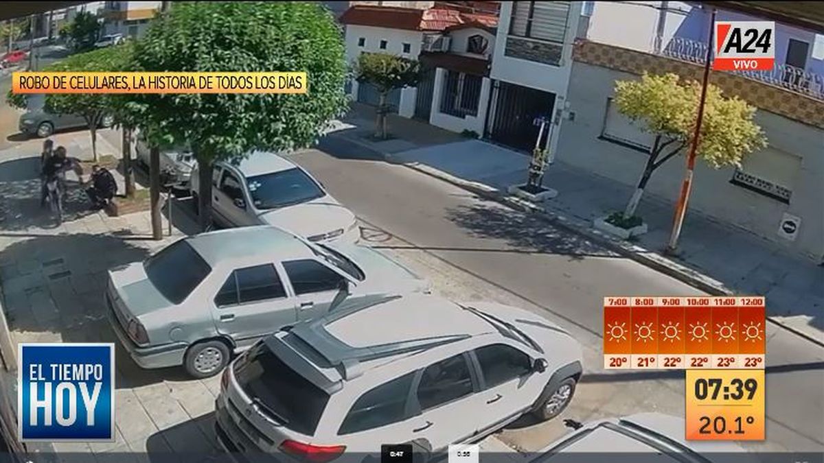 Lomas del Mirador: así motochorros roban celulares para stockearse. &nbsp;(Captura de Tv)